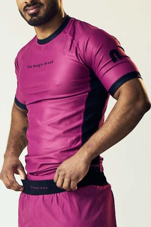 TNB Nogi Kortermet Rashguard v1 - Burgunder/Svart
